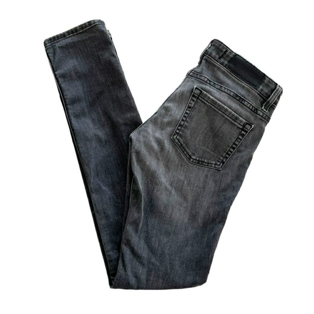 Kill City Women's Sz 27 Junkie Fit Skinny  Low Rise Washed Black Jeans Zippers - Picture 9 of 9